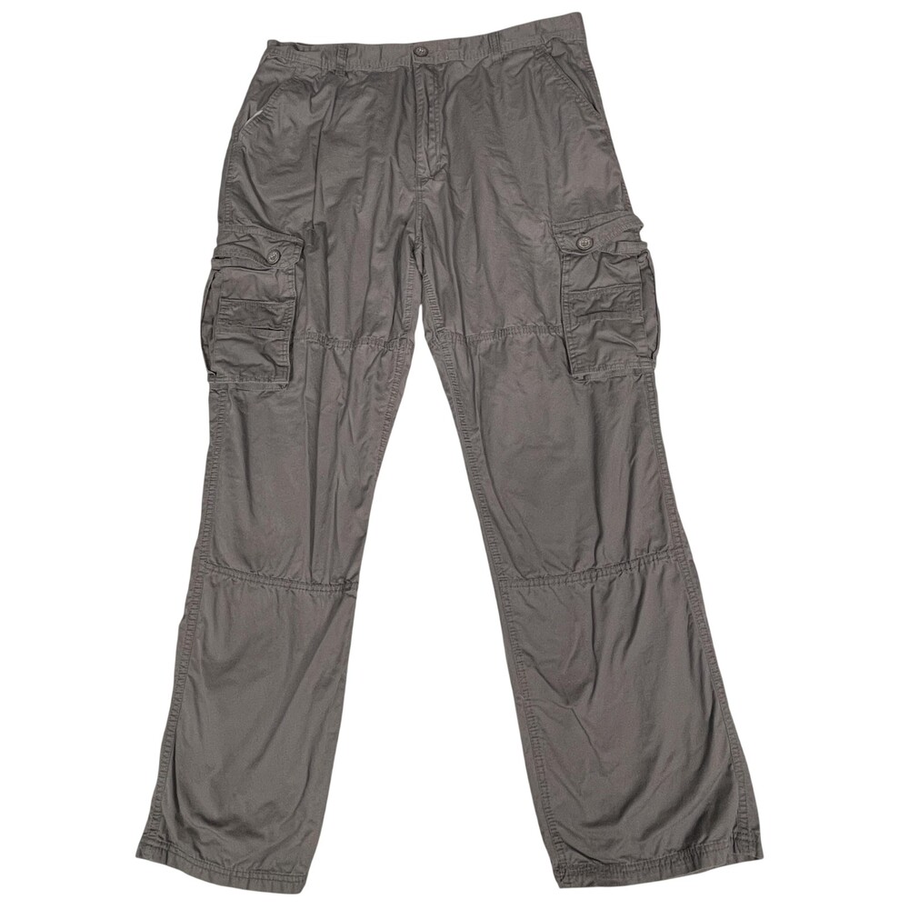 PJMARK Cargo Pants Mens 39x32.5 Gray 100% Cotton Multi Pocket Outdoor Casual
